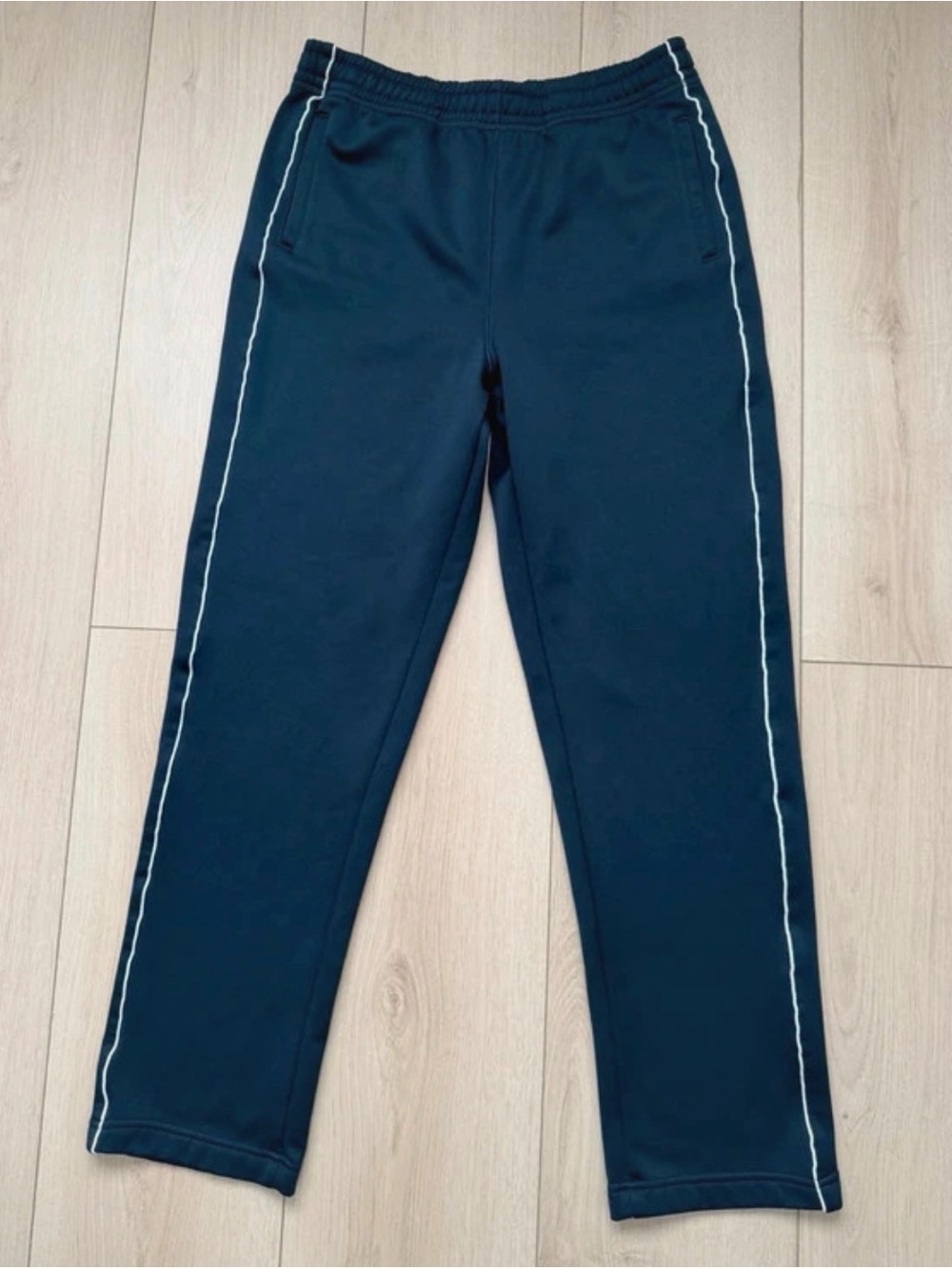 Lands' End Navy Sweatpants with White Side Piping